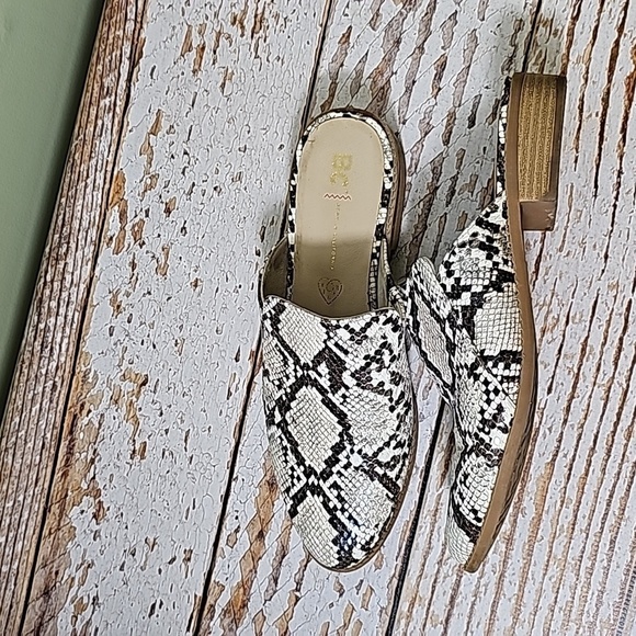 BC Born in California sz 8.5 snake print mules shoes SH274 - Picture 2 of 5